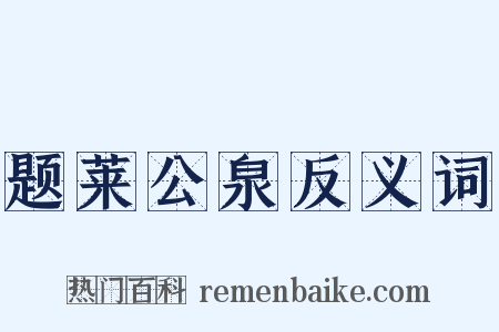 题莱公泉反义词是什么意思的图片